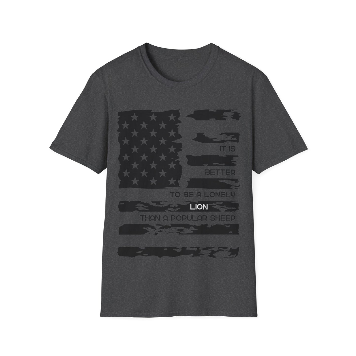 Patriotic, American Flag, T-shirt, Front View Dk Gray