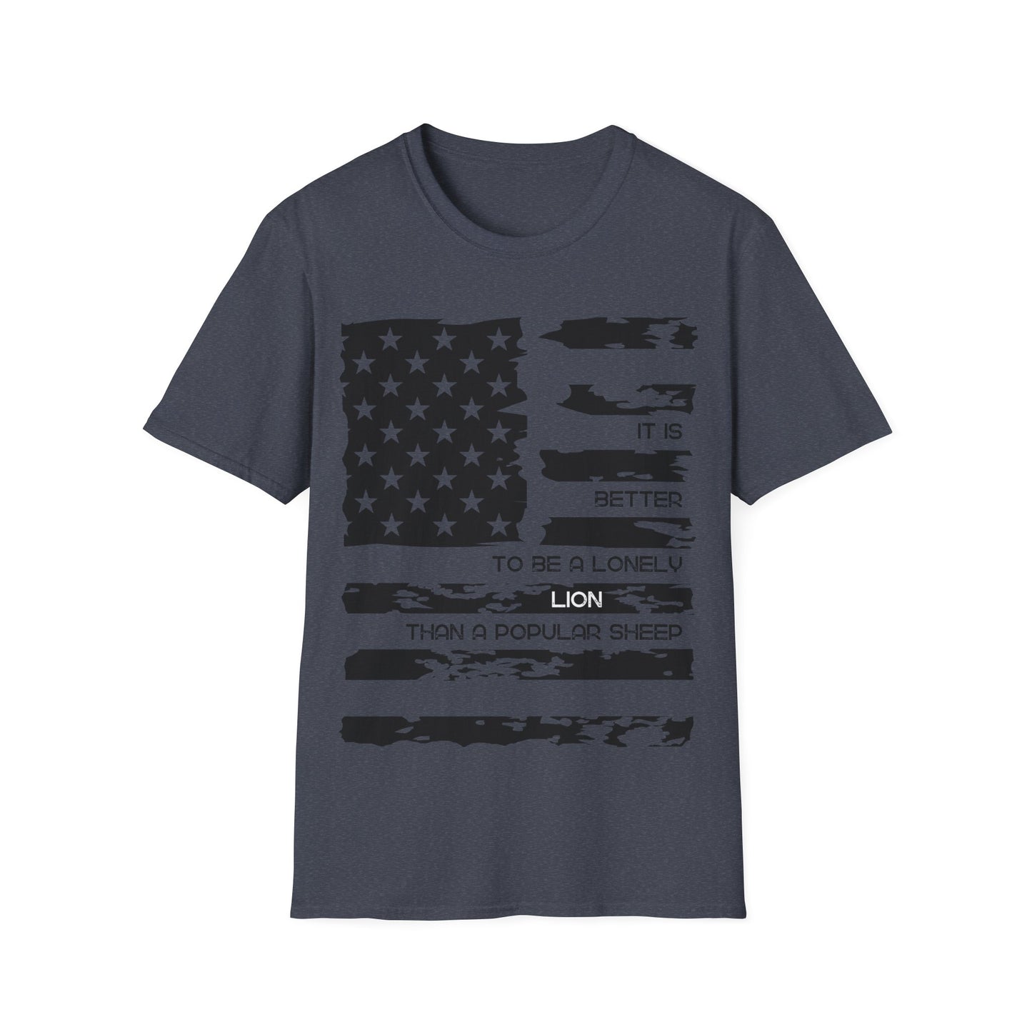 Patriotic, American Flag, T-shirt, Front View Navy