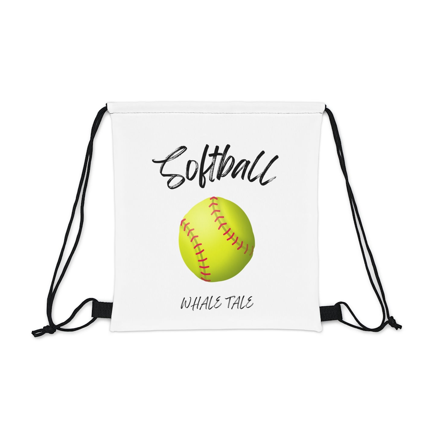 Whale Tale Softball Drawstring Bag