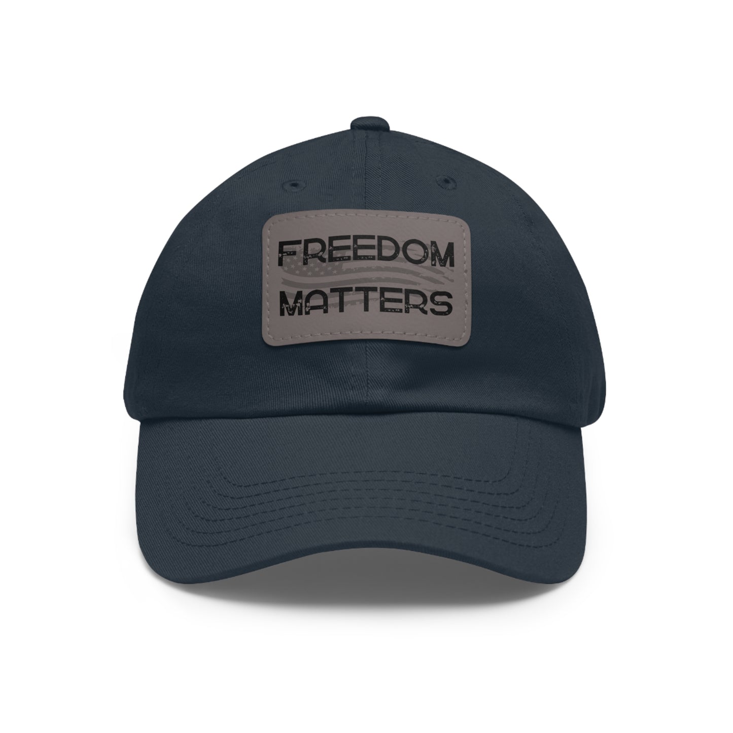 Patriotic Hat, American Flag, Freedom Matters, Front View Navy2