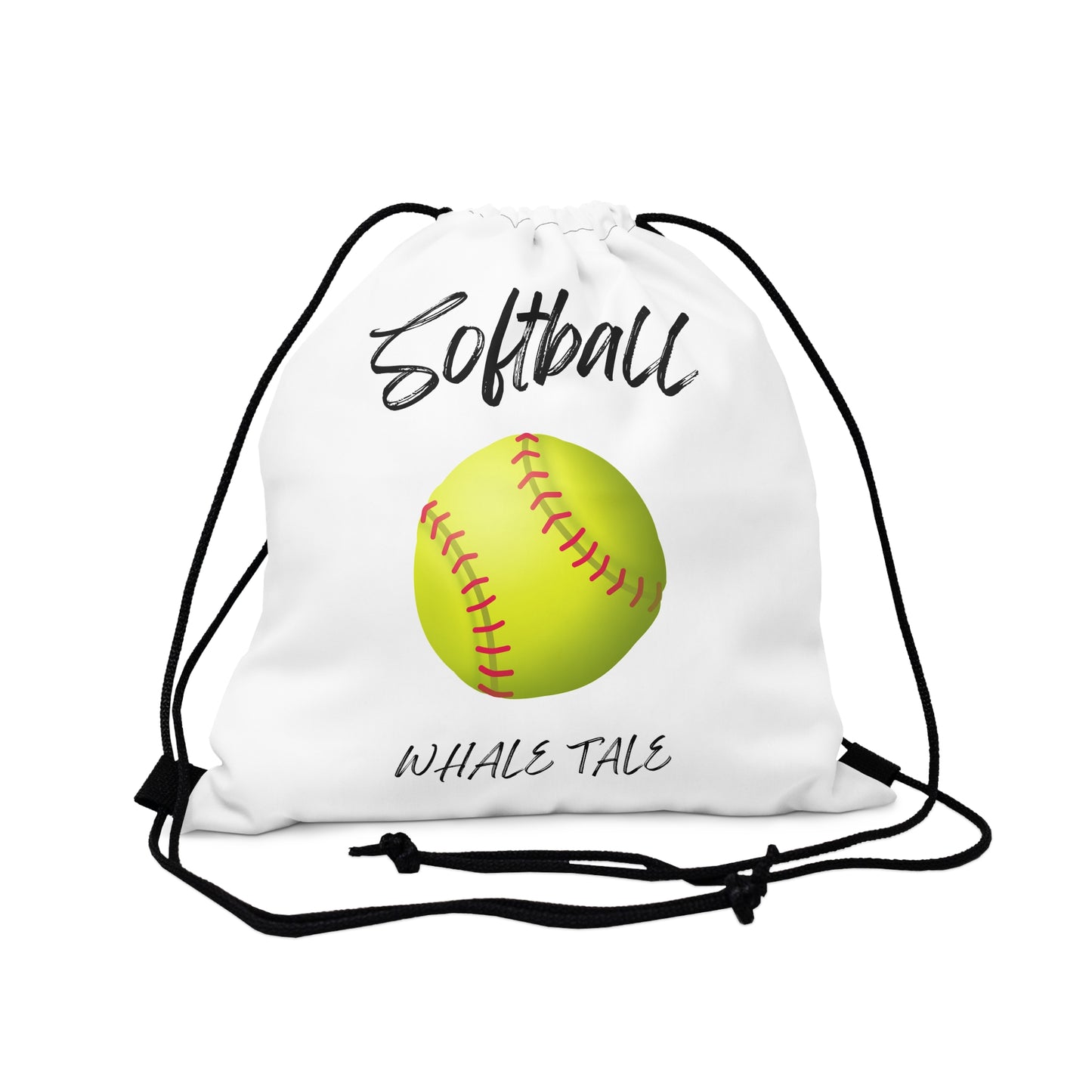 Whale Tale Softball Drawstring Bag