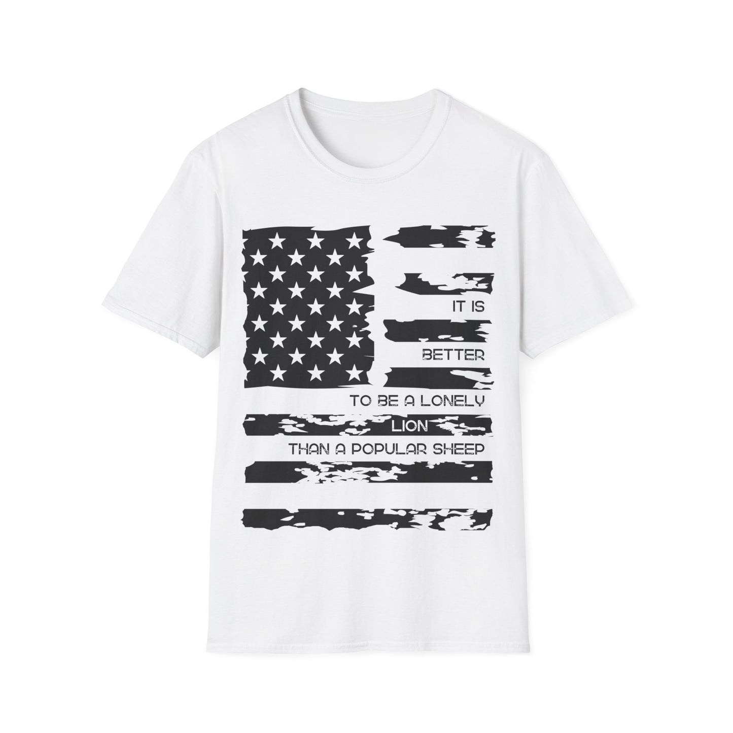 Patriotic, American Flag, T-shirt, Front View White