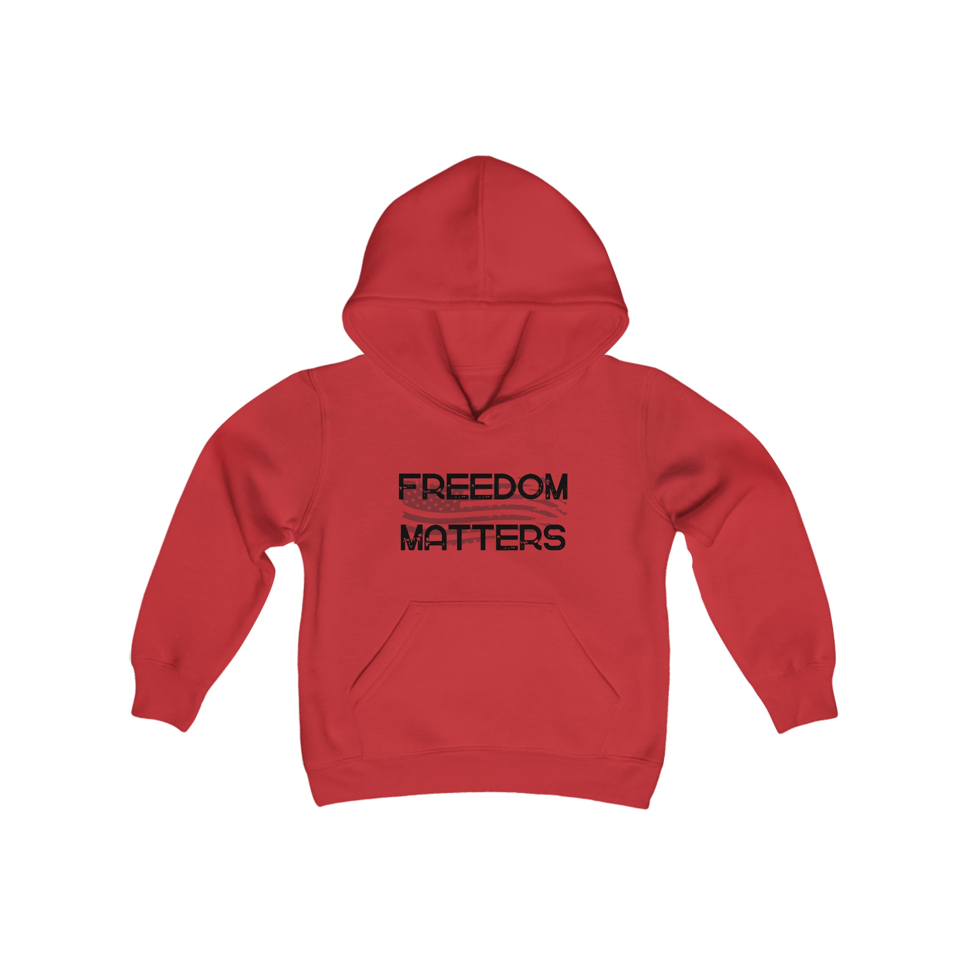 Patriotic, American Flag, Youth Sweatshirt, Hoodie, Front View Red