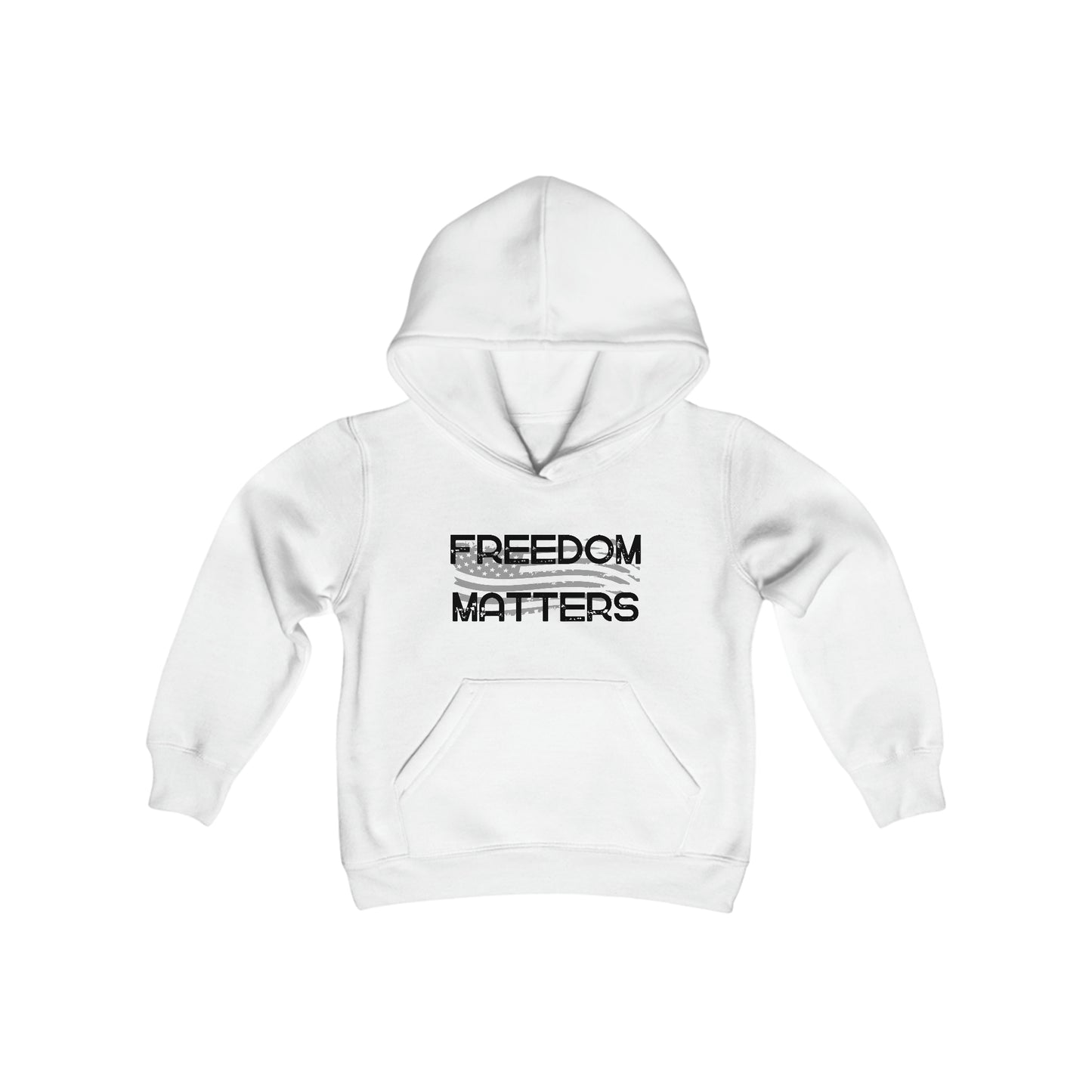 Patriotic, American Flag, Youth Sweatshirt, Hoodie, Front View White