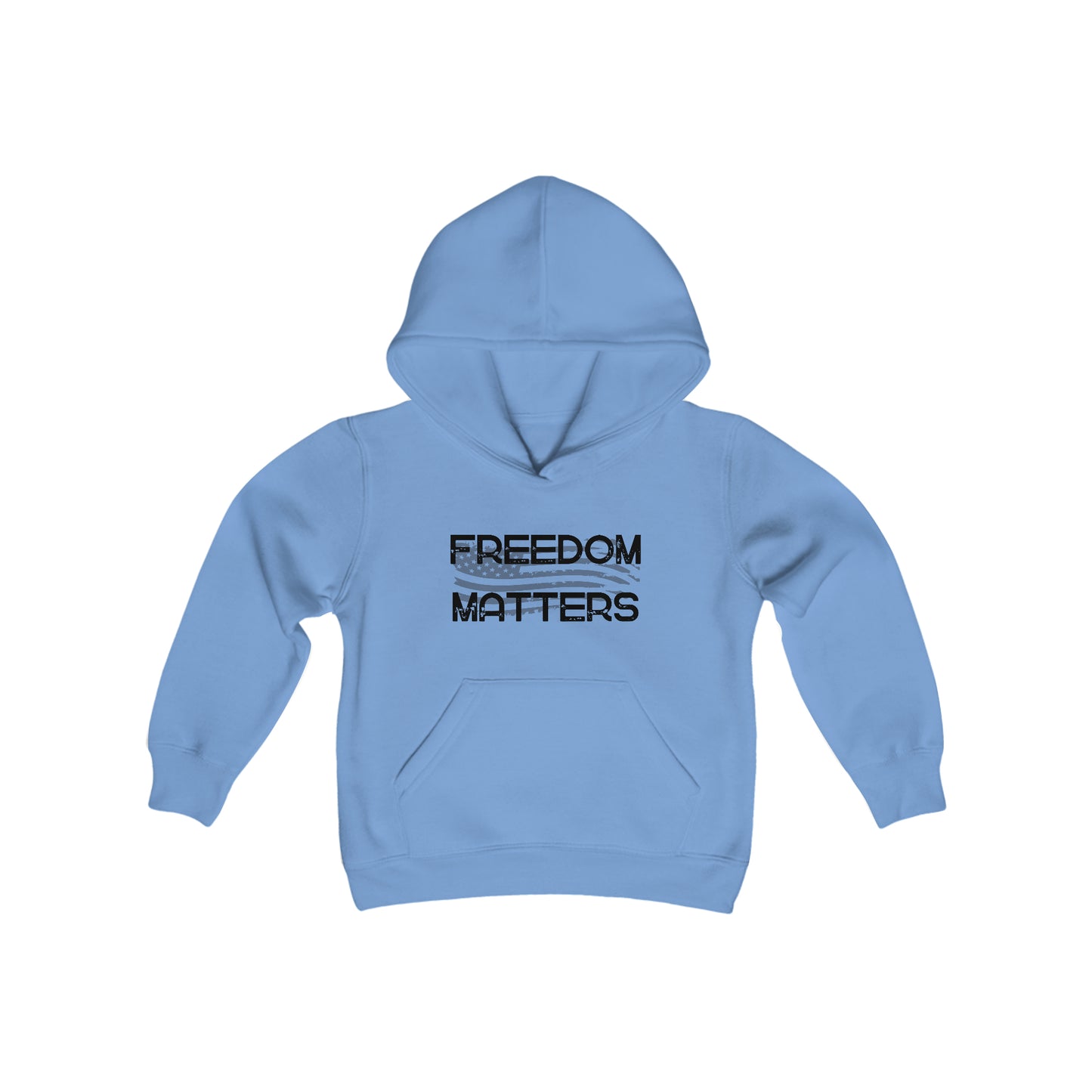 Patriotic, American Flag, Youth Sweatshirt, Hoodie, Front View Light Blue