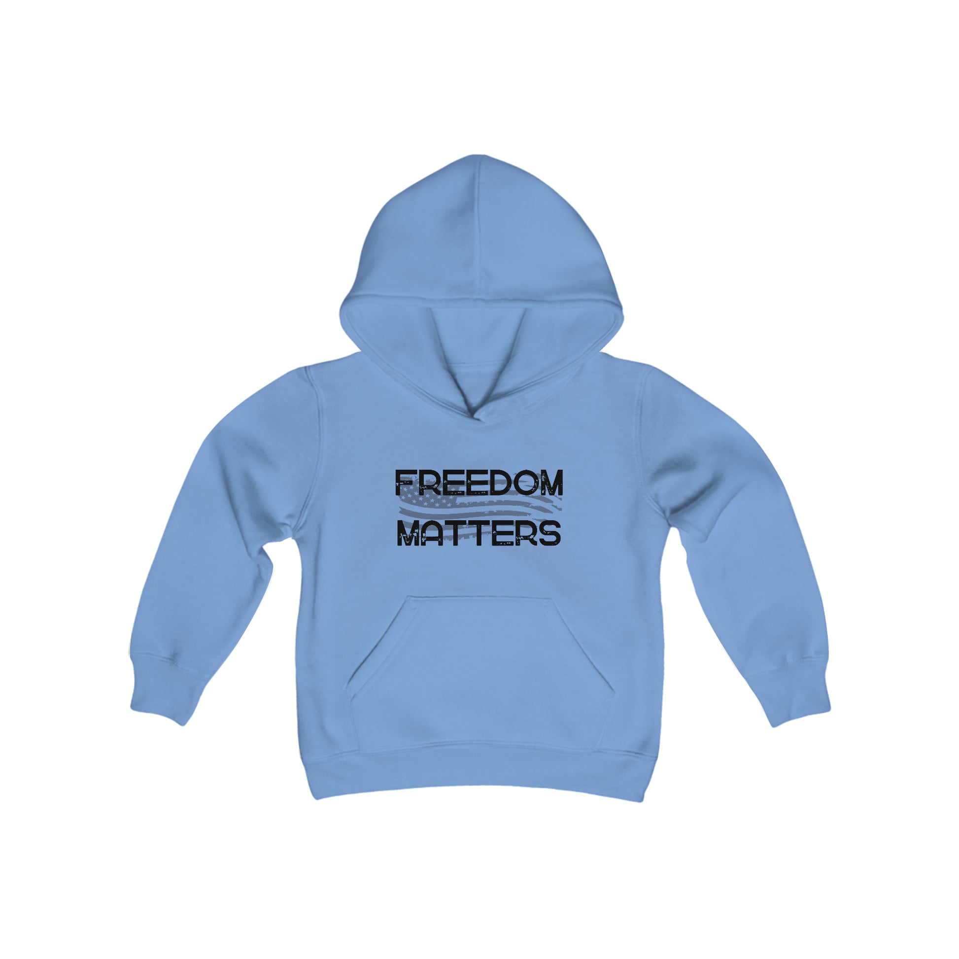 Patriotic, American Flag, Youth Sweatshirt, Hoodie, Front View Light Blue