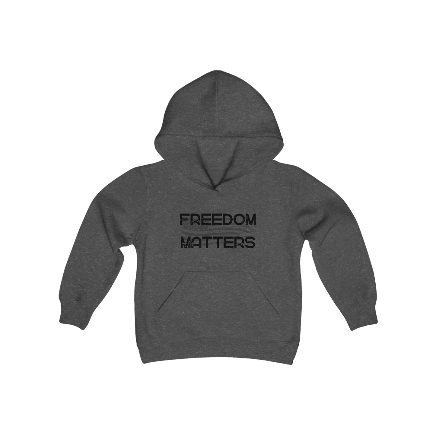 Patriotic, American Flag, Youth Sweatshirt, Hoodie, Front View Charcoal