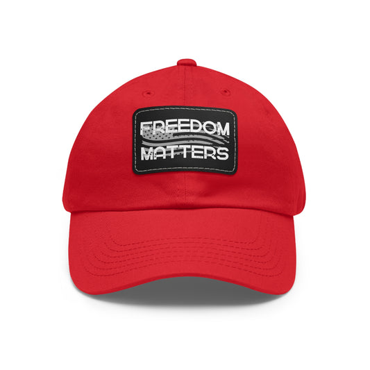 Patriotic Hat, American Flag, Freedom Matters, Front View Red1