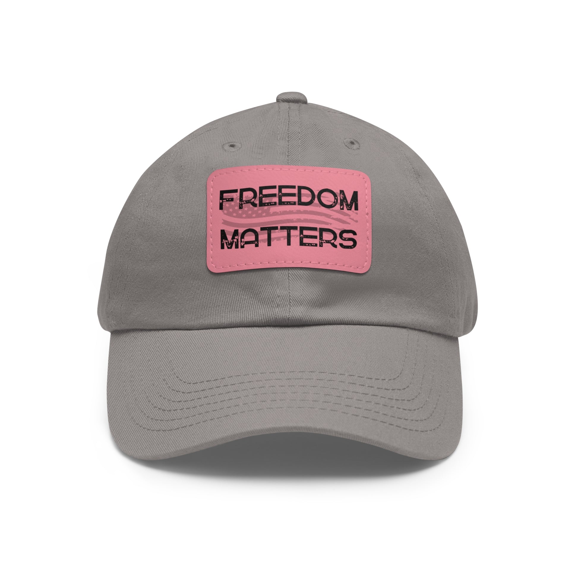 Patriotic Hat, American Flag, Freedom Matters, Front View Gray3