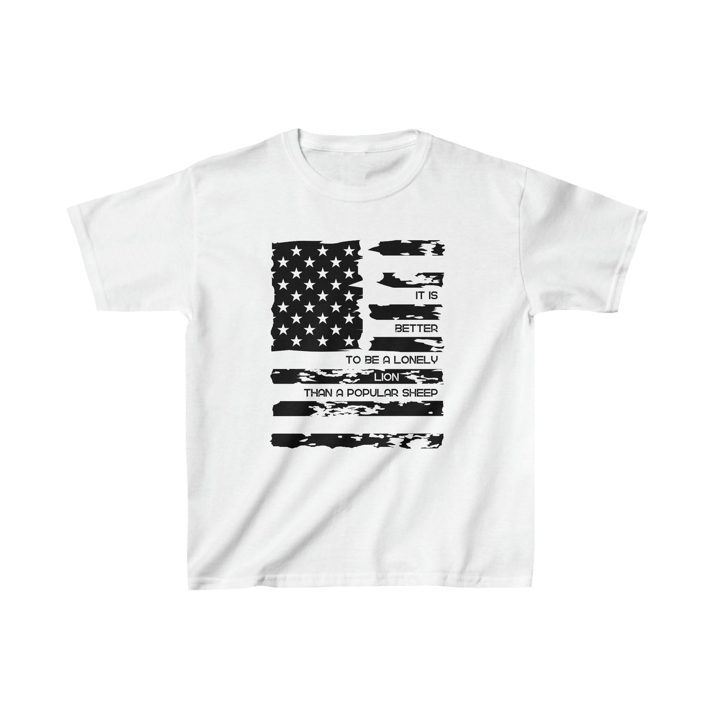 Patriotic, American Flag, Youth T-Shirt, Front View White