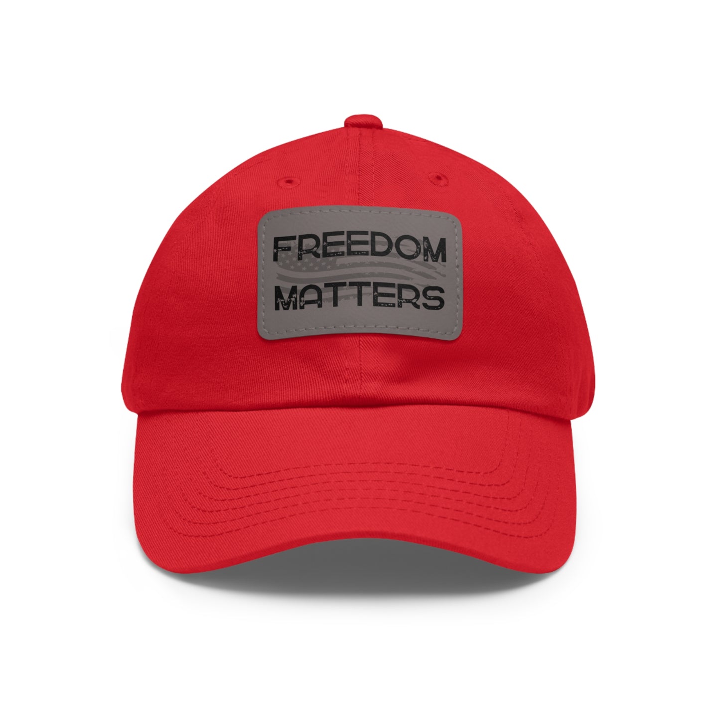 Patriotic Hat, American Flag, Freedom Matters, Front View Red2