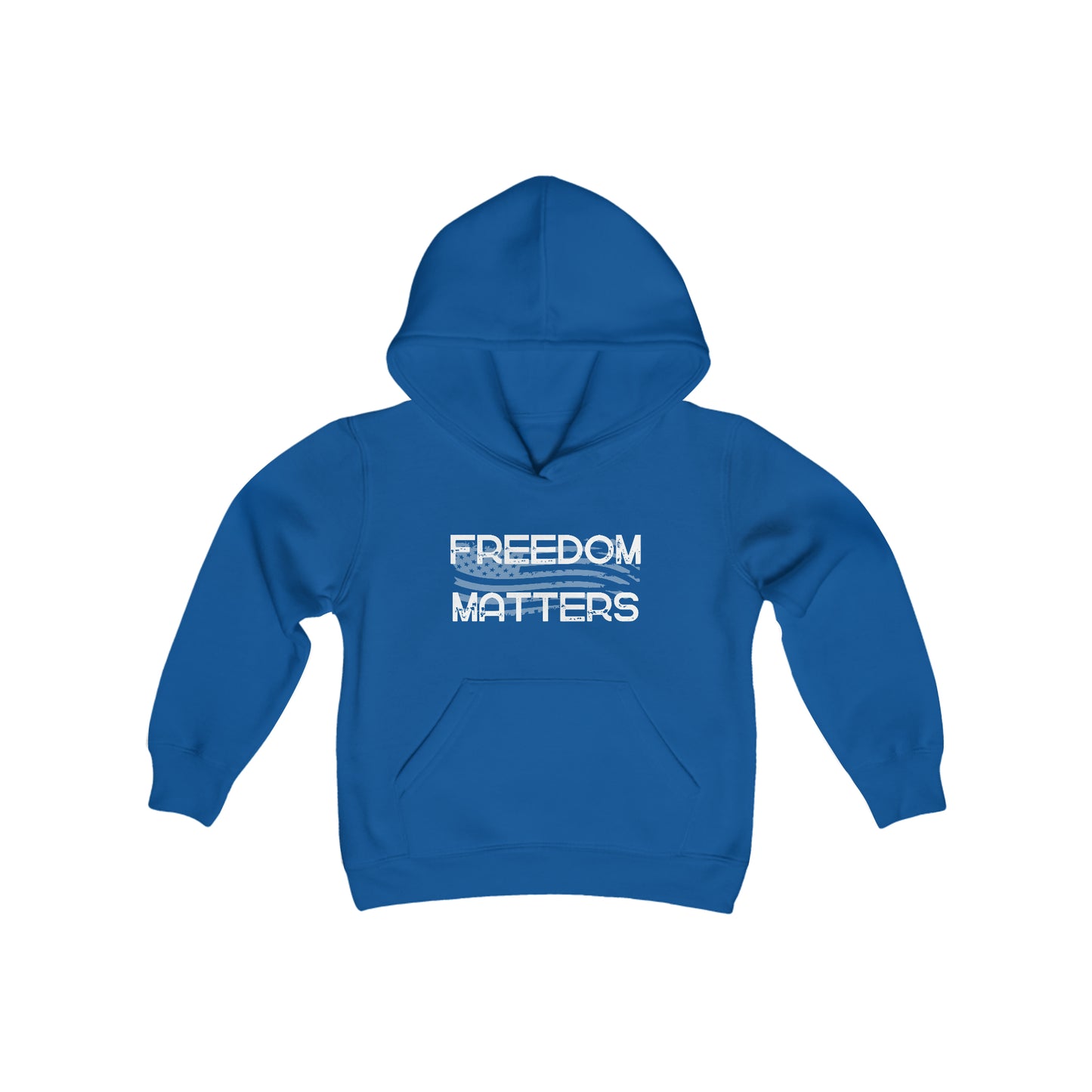 Patriotic, American Flag, Youth Sweatshirt, Hoodie, Front View Blue