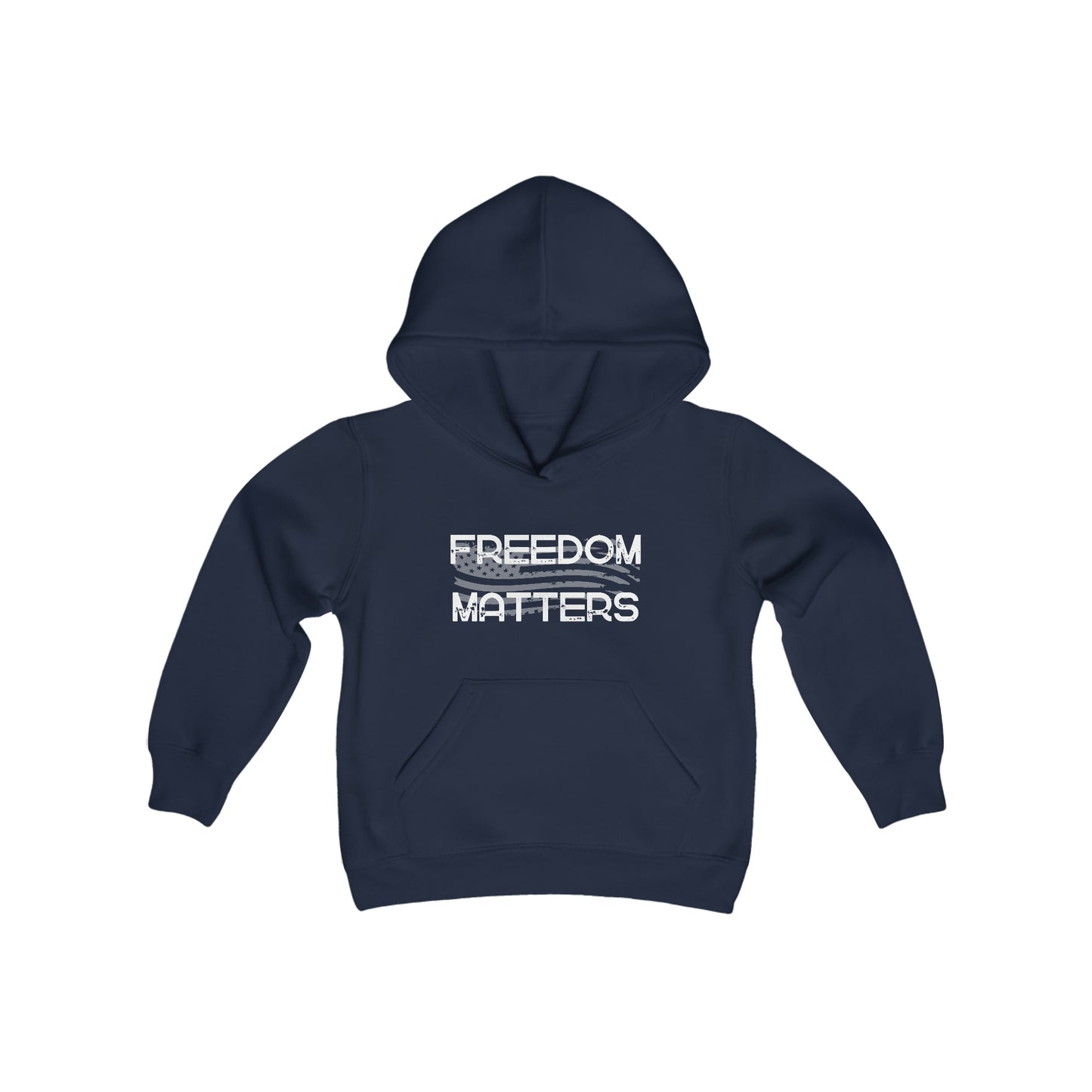 Patriotic, American Flag, Youth Sweatshirt, Hoodie, Front View Navy