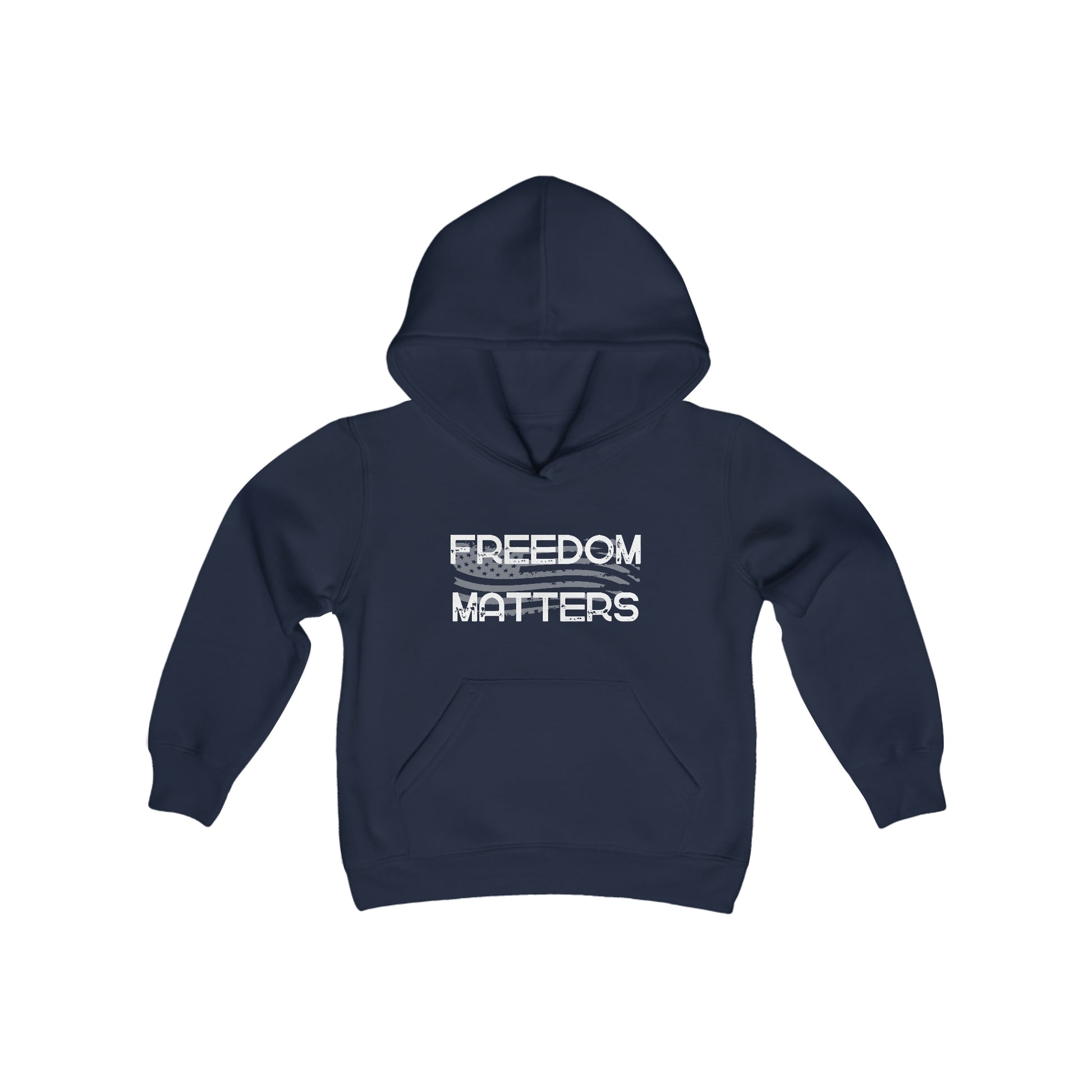 Patriotic, American Flag, Youth Sweatshirt, Hoodie, Front View Navy